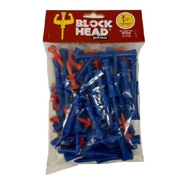 Block Head Tees 50pc Combo Pack 3" (35) & 1 1/2" (15)