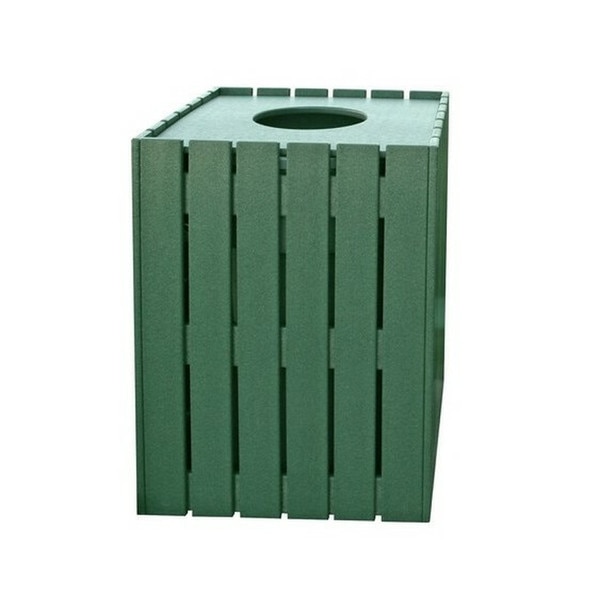 SQUARE SLATTED TRASH CONTAINER - 44 GALLON
