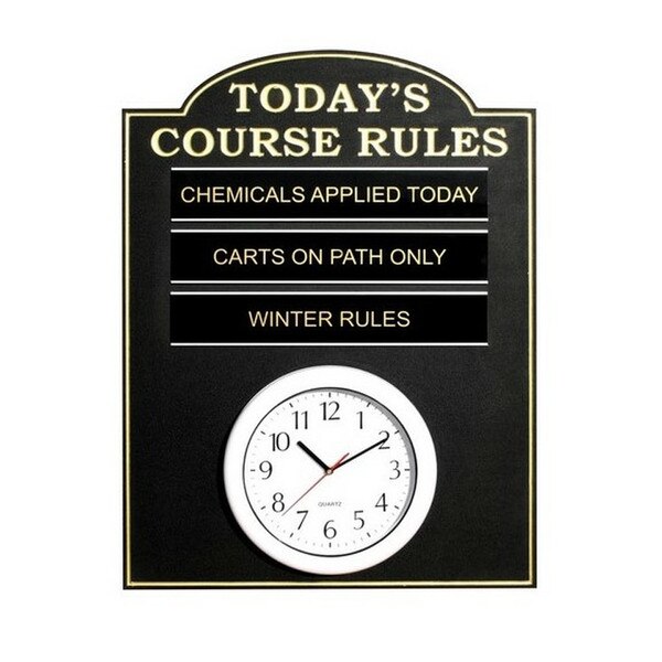 TODAYS COURSE RULE SIGN WITH GOLD POUR FILL S/S